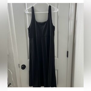 Quince Flowknit Breeze Fit & Flare Dress in Black